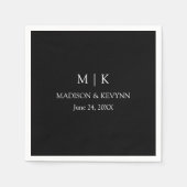 Modern minimalistisch eenvoudig monogram bruiloft  servet (Voorkant)