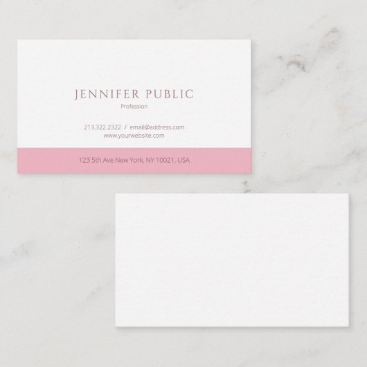 Modern minimalistisch eenvoudig ontwerp profession visitekaartje (Voorkant / Achterkant)