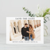 Modern minimalistisch eenvoudig opslaan van de dat save the date (Staand voorkant)