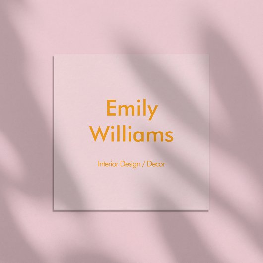 Modern minimalistisch eenvoudig Oranje roze Vierkante Visitekaartje