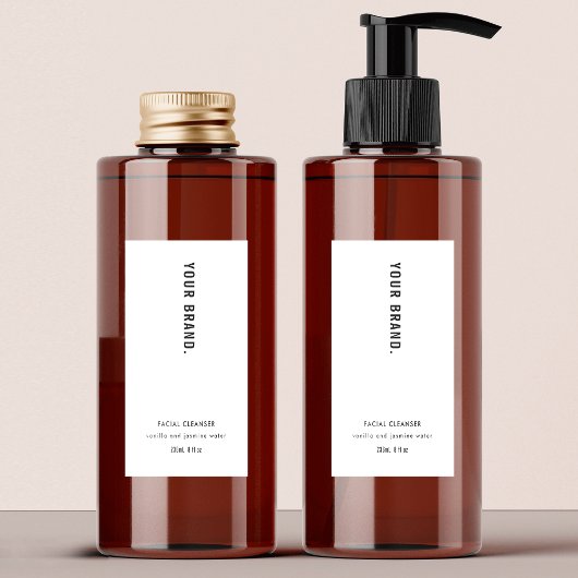 Modern minimalistisch eenvoudig product waterdicht voedselcontainer etiket