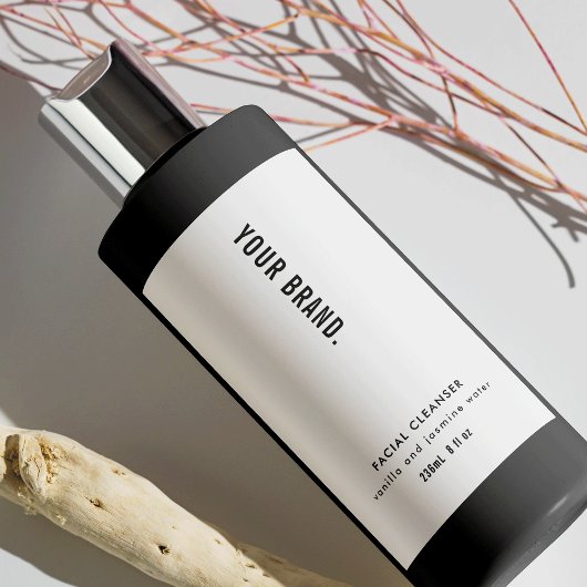 Modern minimalistisch eenvoudig product waterdicht voedselcontainer etiket