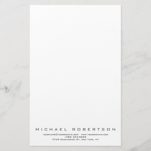 Modern Minimalistisch Eenvoudig Professioneel Briefpapier (Voorkant)