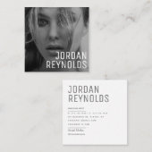 Modern minimalistisch eenvoudig professioneel foto vierkante visitekaartje (Voorkant / Achterkant)