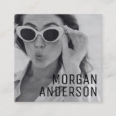 Modern minimalistisch eenvoudig professioneel foto vierkante visitekaartje (Voorkant)