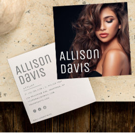 Modern minimalistisch eenvoudig professioneel foto vierkante visitekaartje