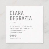 Modern minimalistisch eenvoudig professioneel foto vierkante visitekaartje (Achterkant)