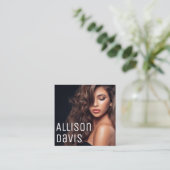 Modern minimalistisch eenvoudig professioneel foto vierkante visitekaartje (Staand voorkant)