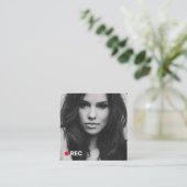 Modern minimalistisch eenvoudig professioneel foto vierkante visitekaartje (Staand voorkant)