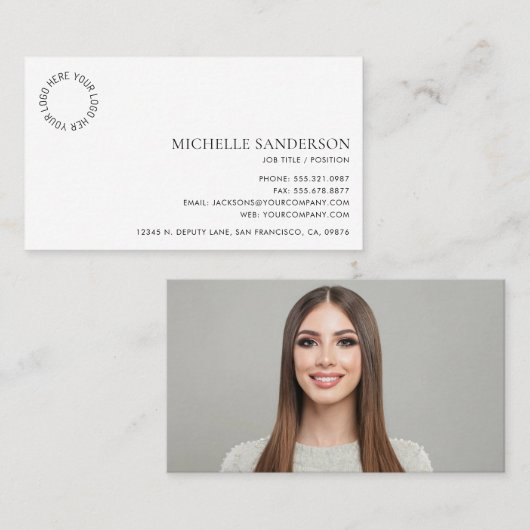 Modern Minimalistisch Eenvoudig Professioneel Logo Visitekaartje (Voorkant / Achterkant)