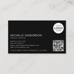 Modern Minimalistisch Eenvoudig Professioneel QR-c Visitekaartje