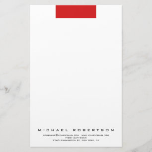 Modern Minimalistisch Eenvoudig Professioneel Rood Briefpapier
