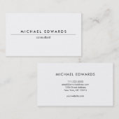 Modern minimalistisch, eenvoudig professioneel wit visitekaartje (Voorkant / Achterkant)