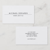 Modern minimalistisch, eenvoudig professioneel wit visitekaartje (Voorkant / Achterkant)