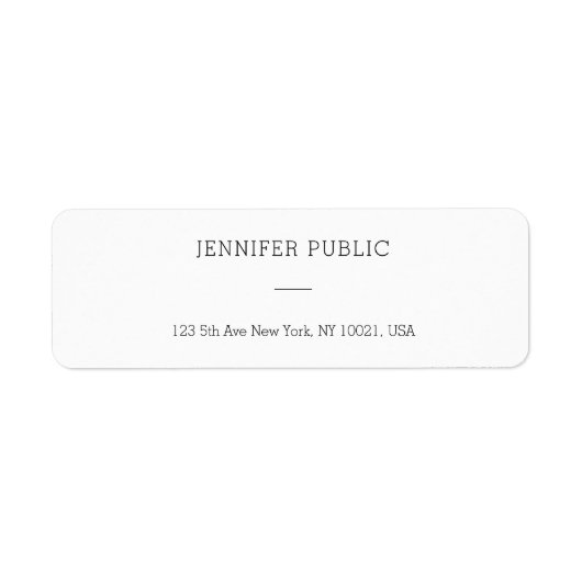 Modern minimalistisch eenvoudig retouradres Sjablo Etiket (Voorkant)