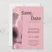 Modern, minimalistisch, eenvoudig, Roos Gold en zw Save The Date (Voorkant)