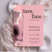 Modern, minimalistisch, eenvoudig, Roos Gold en zw Save The Date