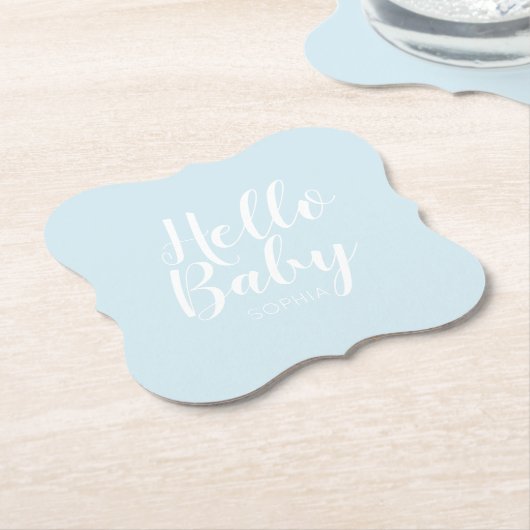 Modern minimalistisch eenvoudig schattig baby show kartonnen onderzetters (Gekanteld)