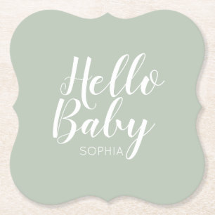 Modern minimalistisch eenvoudig schattig baby show kartonnen onderzetters