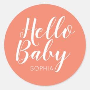 Modern minimalistisch eenvoudig schattig baby show ronde sticker