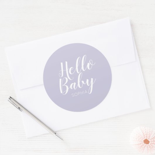 Modern minimalistisch eenvoudig schattig baby show ronde sticker (Envelop)