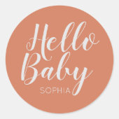 Modern minimalistisch eenvoudig schattig baby show ronde sticker (Voorkant)