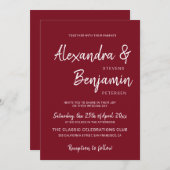 Modern minimalistisch eenvoudig script bordeaux br kaart (Voorkant / Achterkant)