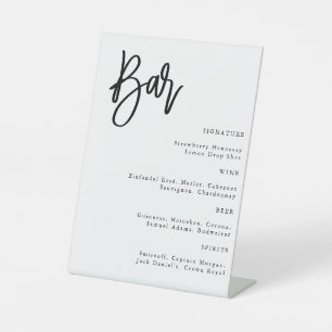 Modern minimalistisch Eenvoudig script bruiloft Ba Reclamebord Met Voetstuk