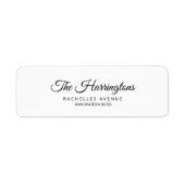 Modern minimalistisch eenvoudig script retouradres etiket (Voorkant)