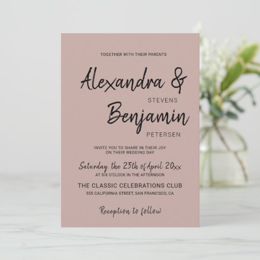 Modern minimalistisch eenvoudig script stoffige ro kaart (Staand voorkant)