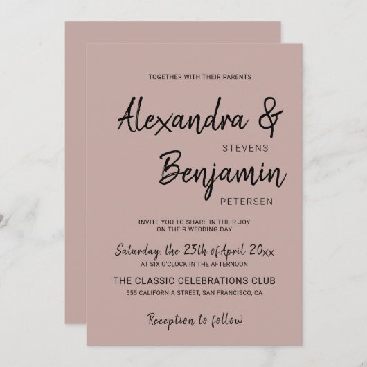 Modern minimalistisch eenvoudig script stoffige ro kaart (Voorkant / Achterkant)