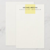 Modern Minimalistisch Eenvoudig Sober Briefpapier (Voorkant / Achterkant)