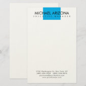 Modern Minimalistisch Eenvoudig Sober Briefpapier (Voorkant / Achterkant)
