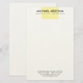 Modern Minimalistisch Eenvoudig Sober Briefpapier (Voorkant / Achterkant)