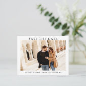 Modern minimalistisch eenvoudig sparen de Datum Fo Briefkaart (Staand voorkant)