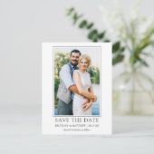 Modern minimalistisch eenvoudig sparen de Datum Fo Briefkaart (Staand voorkant)