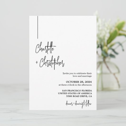 Modern minimalistisch Eenvoudig Stijlvol fotohuwel Kaart (Staand voorkant)