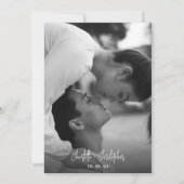 Modern minimalistisch Eenvoudig Stijlvol fotohuwel Kaart (Achterkant)