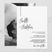 Modern minimalistisch Eenvoudig Stijlvol fotohuwel Kaart (Voorkant / Achterkant)