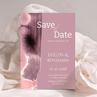 Modern, minimalistisch, eenvoudig, stoffig Roos Ma Save The Date