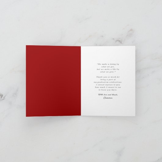 Modern minimalistisch eenvoudig vierkant fotoAfstu Bedankkaart (Binnen)