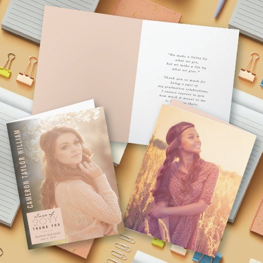 Modern minimalistisch eenvoudig vierkant fotoAfstu Bedankkaart