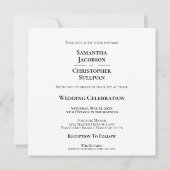 Modern minimalistisch eenvoudig vierkant fotohuwel kaart (Achterkant)