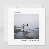 Modern minimalistisch eenvoudig vierkant fotohuwel kaart (Voorkant)