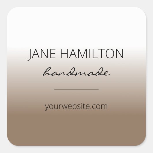 Modern Minimalistisch Eenvoudig Vierkante Sticker (Voorkant)