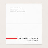 Modern minimalistisch eenvoudig visitekaartje (Buitenkant ongevouwen)