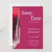Modern, minimalistisch, eenvoudig, viva magenta save the date (Voorkant)
