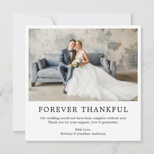 Modern minimalistisch eenvoudig voor altijd dankba bedankkaart (Voorkant)