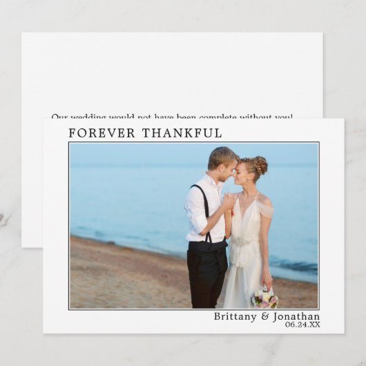 Modern minimalistisch eenvoudig voor altijd dankzi bedankkaart (Voorkant / Achterkant)