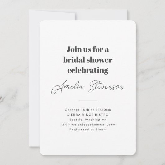 Modern minimalistisch, eenvoudig Vrijgezellenfeest Kaart (Voorkant)